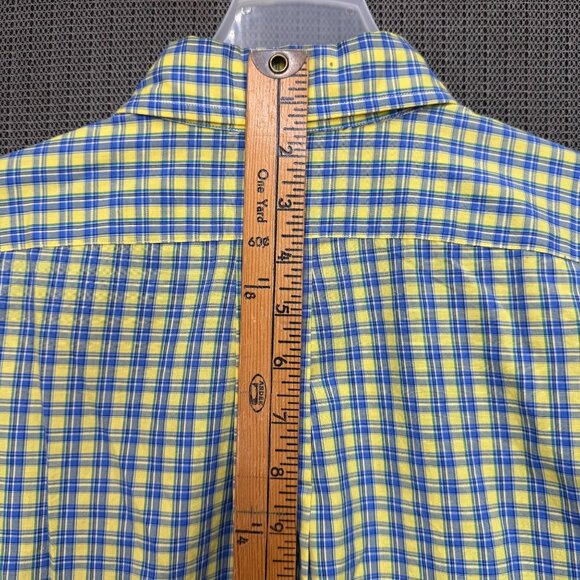 Ralph Lauren Blake Mens Size L Yellow & Blue Plaid Button-Down Shirt Long Sleeve - Picture 5 of 8